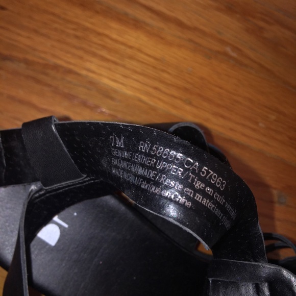 BP Black Leather Gladiator Platform Sandals - Picture 5 of 6